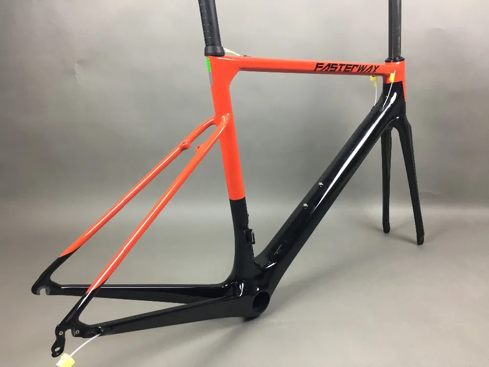 Cheap 2019 design super light FASTERWAY classic carbon road frameset D Brake carbon bike frame:Frameset+Seatpost+Fork+Clamp+Headset 143