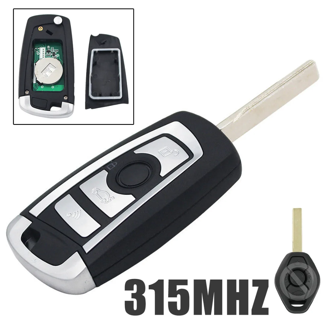 New Arrival 1pc Flip Remote Key Fob 315MHZ For BMW EWS E38 E39 E46 with ID44 Chip HU92