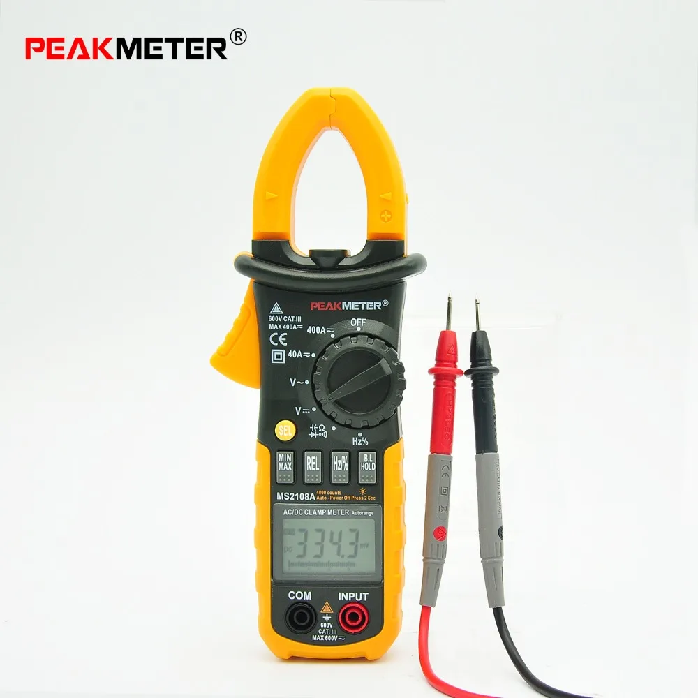  PEAKMETER MS2108A Multimeter Clamp meter Digital Resistance DC AC Voltage Current LED display - 32690048155