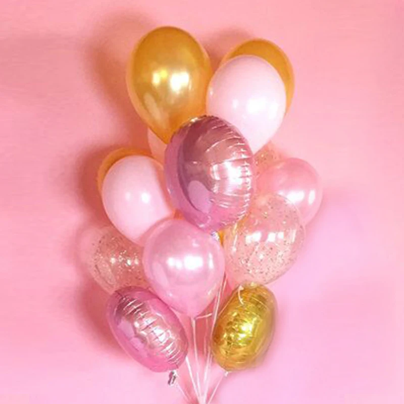 13pcs-lot-18-inch-pink-round-foil-balloons-pink-white-12inch-Latex-balloon-for-wedding-baby (2)