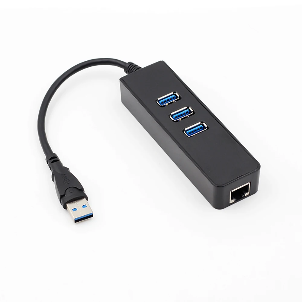 Высокая Скорость мини USB 3,0 концентратор 3 Порты 5 Гбит/с 1 Порты и разъёмы Ethernet адаптер USB к RJ45 Соединительная плата локальной компьютерной сети для портативных ПК