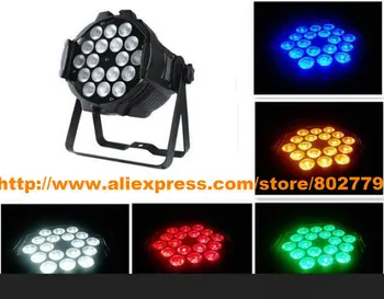 

Free Shipping NEW Design( 6 pcs / lot ) 18*15W RGBAW 5 in 1 LED Par 64 LED Stage Light Wholesale and Retail LED Par Can
