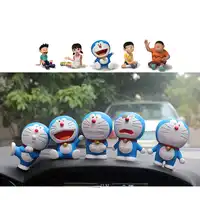 Doraemon Jingle Cat Action Figure Cute expression Smile Robot Cat Car Decoration Kids Toy Gift Movie Stand By me Figurine 5pcs
