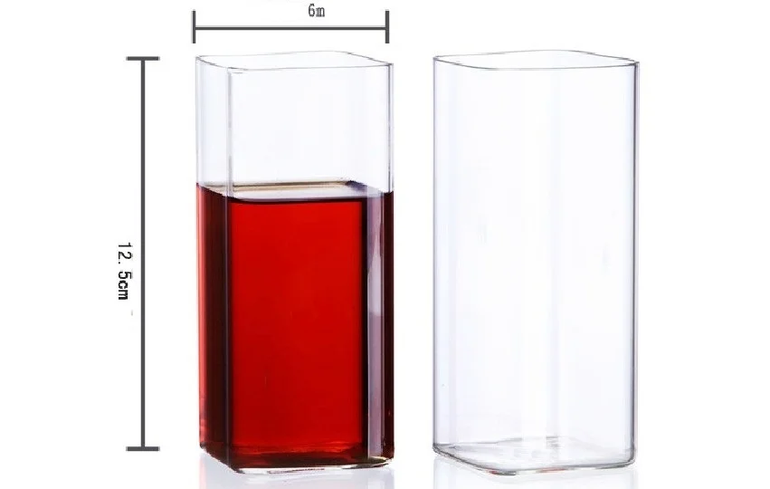 2 шт./лот термостойкая стеклянная квадратная чашка для фруктового сока 350 мл OS 0080