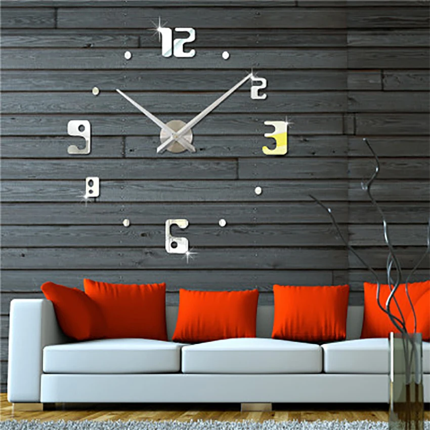 3D Big Digital New Size Wall Clock Large Digitial Mirror DIY Wall Clocks Home Decoration Wall