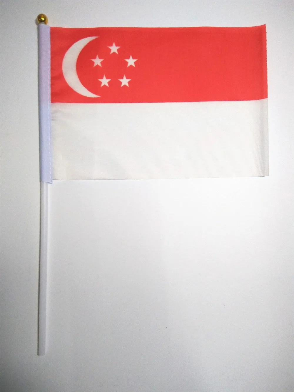 Grosir Tangan Gelombang Polyester Bahan Spanduk Singapura Bendera