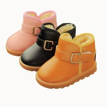 Новое поступление, детская обувь, осенне-зимние сапоги для девочек, резиновые сапоги с мехом, обувь для девочек, мягкая кожа, теплая детская обувь
