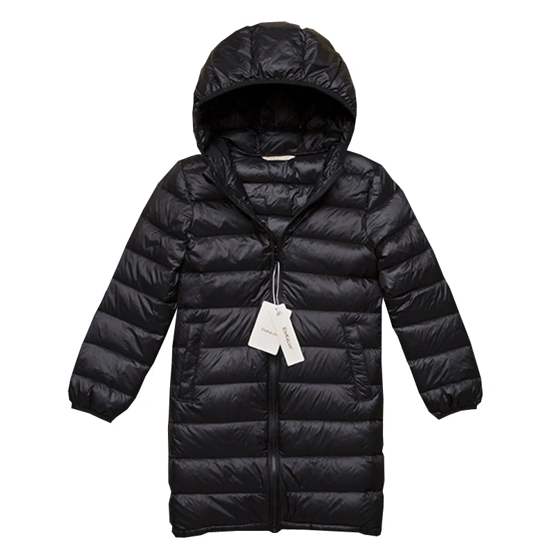 Girl's Down Jackets Solid Hooded Children's Coats 90% White duck down,Warm and light kids Coats Clothing