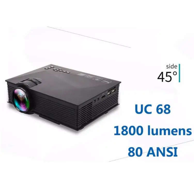 EastVita UC68 Мультимедиа Домашний кинотеатр 1800 люмен, светодиодный проектор HD 1080 p