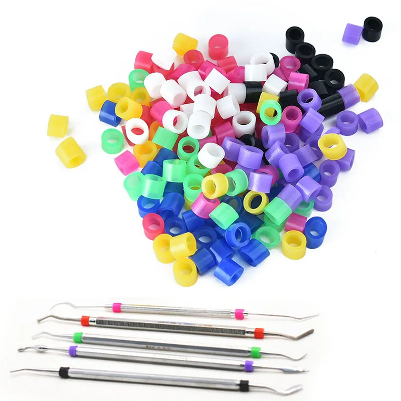 HOT 100pcs/bag Dental Color Code Rings Silicone Autoclavable