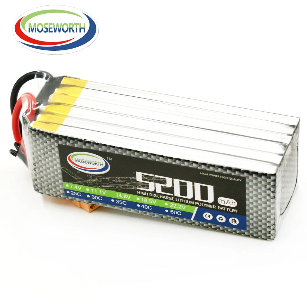 MOSEWORTH RC LiPo батарея 6S 5200mah 60C 22,2 V батареи LiPo 6S для RC модели Aircrft Квадрокоптер самолет вертолет беспилотный автомобиль 6S