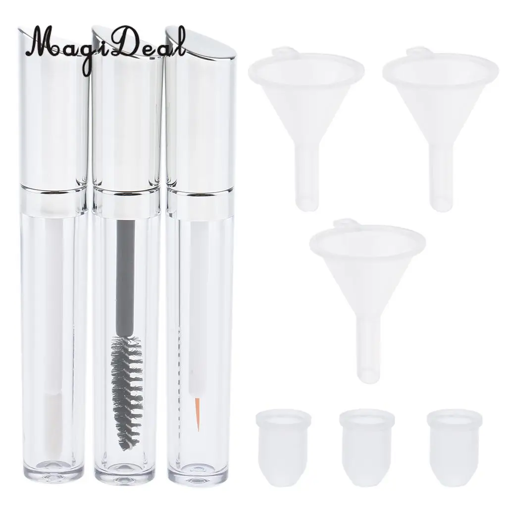 Kesoto Pack 5ml Empty Mascara Tube Eyelash Cream LipGloss Vial Bottle Funnel
