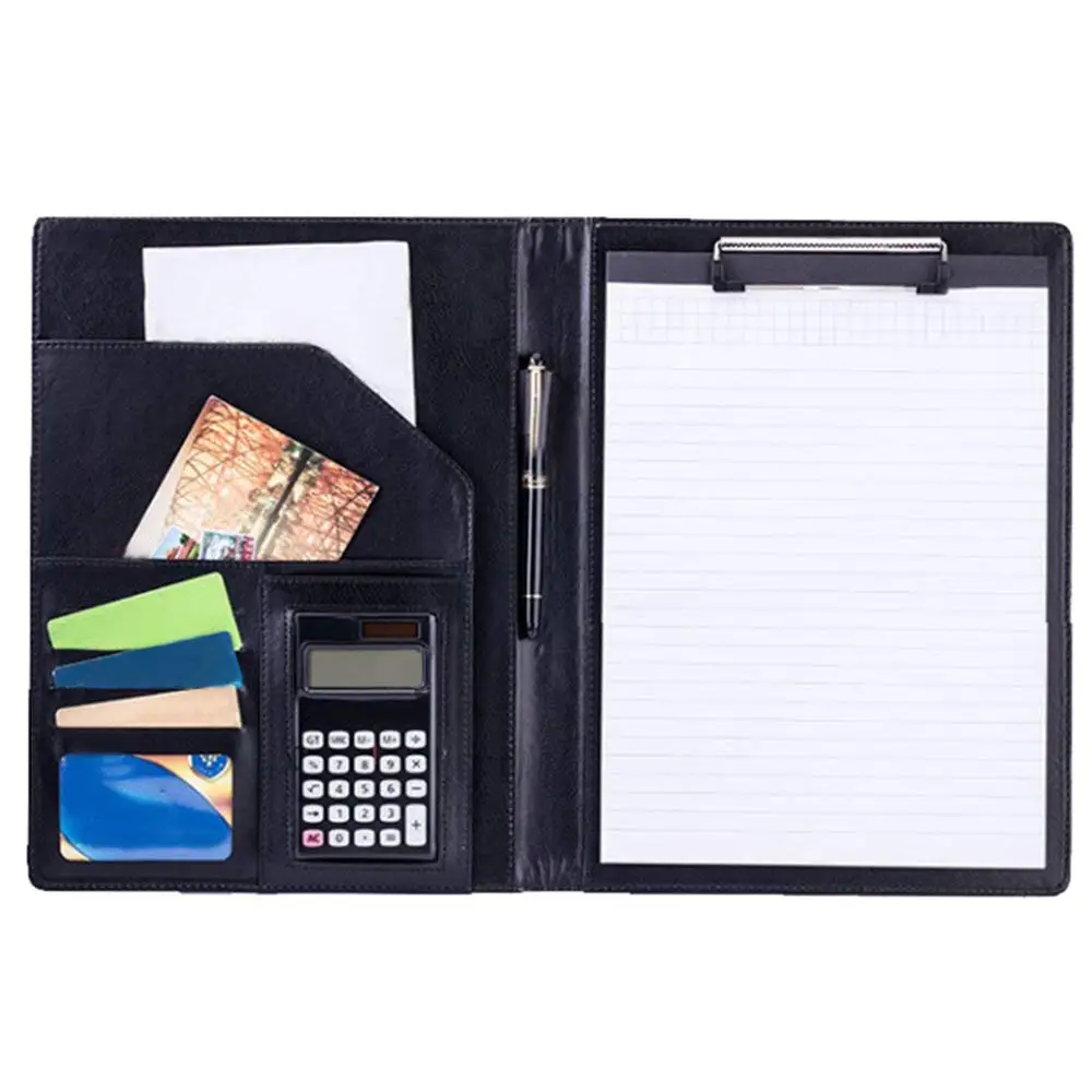 Clipboard Folder, Business Conference File Folder, Letter Size Clipboard Storage with Refillable Notepads (Black) wilson jones view tab professional binder with 5 tabs 1 inch capacity letter size black w55763