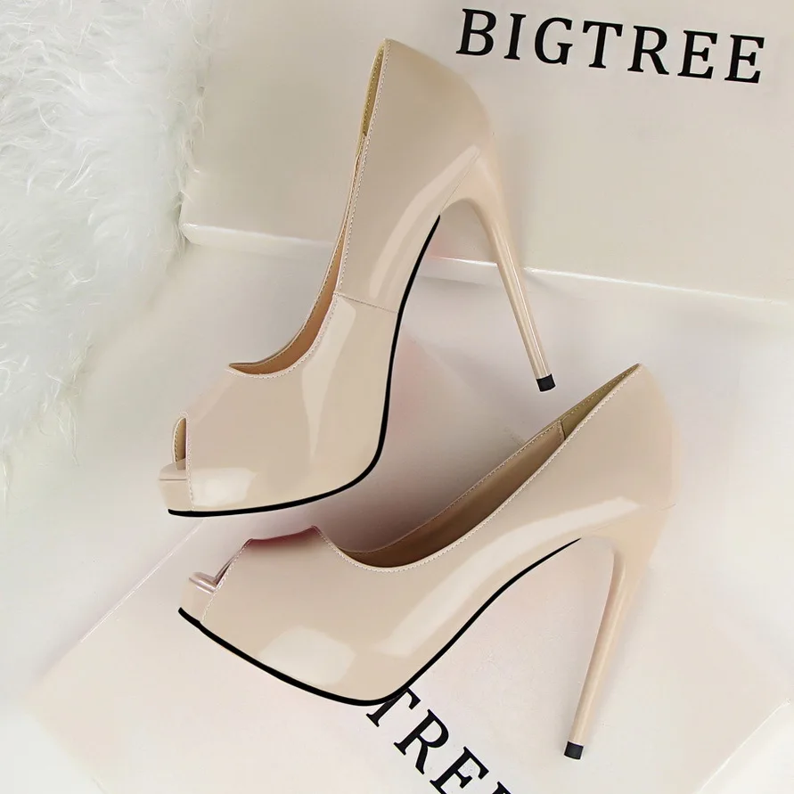 orange Profonde 12 Femmes Haute Beige noir Talons Plate Ultra Des Pompes lavande Dames Chaussures Peep Sexy forme Toe kaki Bouche rouge Peu Simples argent Cm 2019 Poissons T5zBqPxw
