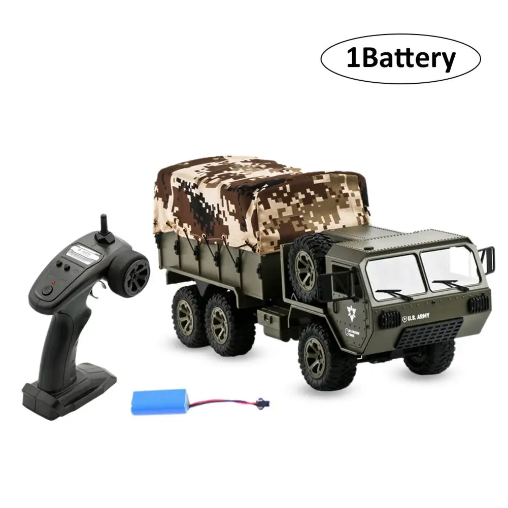 1:16, 2,4 г, шестиколесный пикап, военный грузовик США, модель с тентом, игрушечный автомобиль с дистанционным управлением, Детская красивая игрушка в подарок - Цвет: 1Battery
