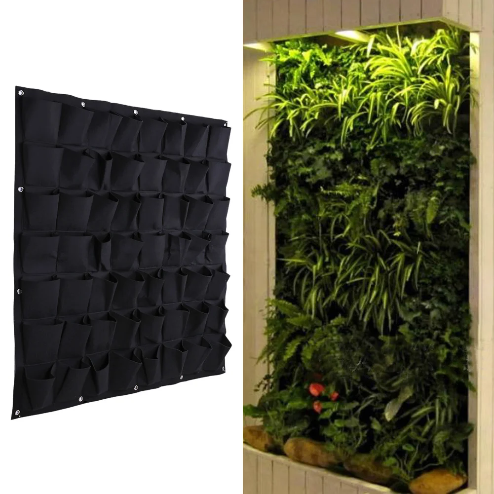 56 Pocket Grow Bags Outdoor Vertical Greening Hanging Wall Garden Plant Bags Wall Planter Indoor 