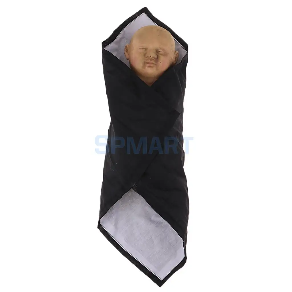 

2 Pieces Evil Baby Zombie Doll Scary Sleeping Baby Doll With Blanket Halloween Party Decoration