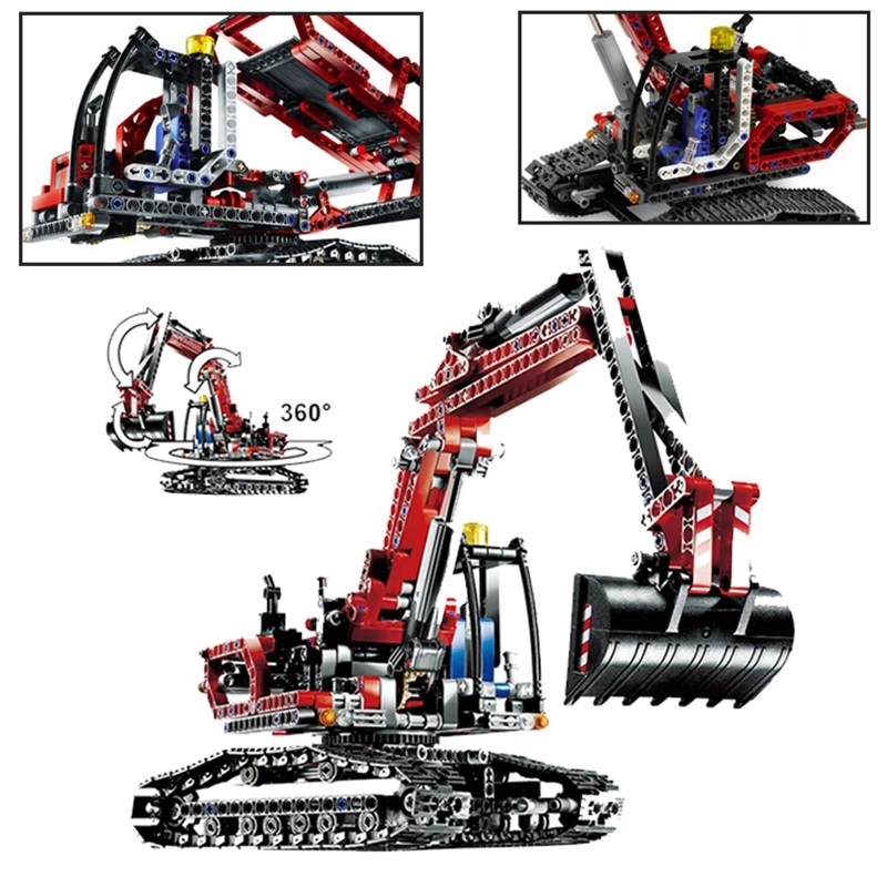 

DHL Free Lepin 20025 Genuine Technic Series the Red Engineering Excavator Set LEGOINGS Building Blocks Bricks Educational Toys