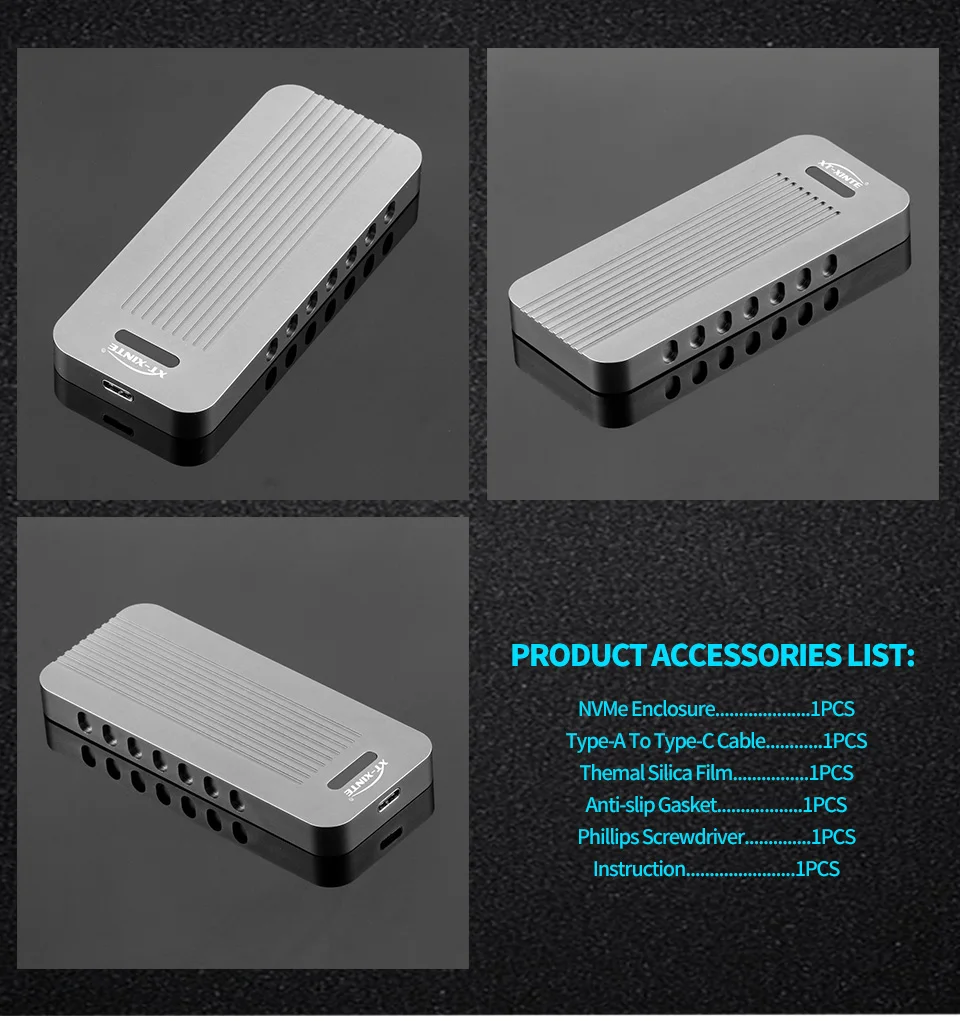 Металлический внешний корпус M.2 до 10 Гбит/с USB 3,1 type C NVMe PCIe 3,0 SSD чехол M Key NGFF USB3.1 HDD Box C to C Кабельный адаптер