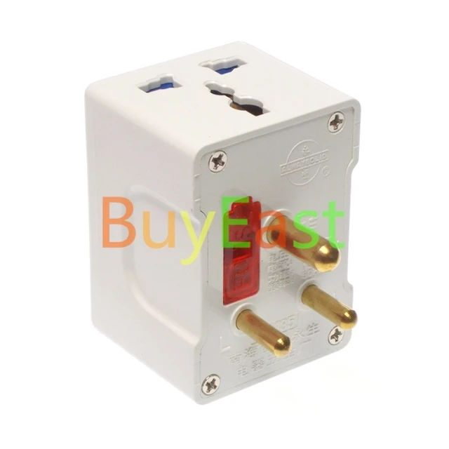 Pack 2 India/Sri Lanka 3 Multi Outlet Type D Wall Socket Power Plug Adapter AC Masterplugin