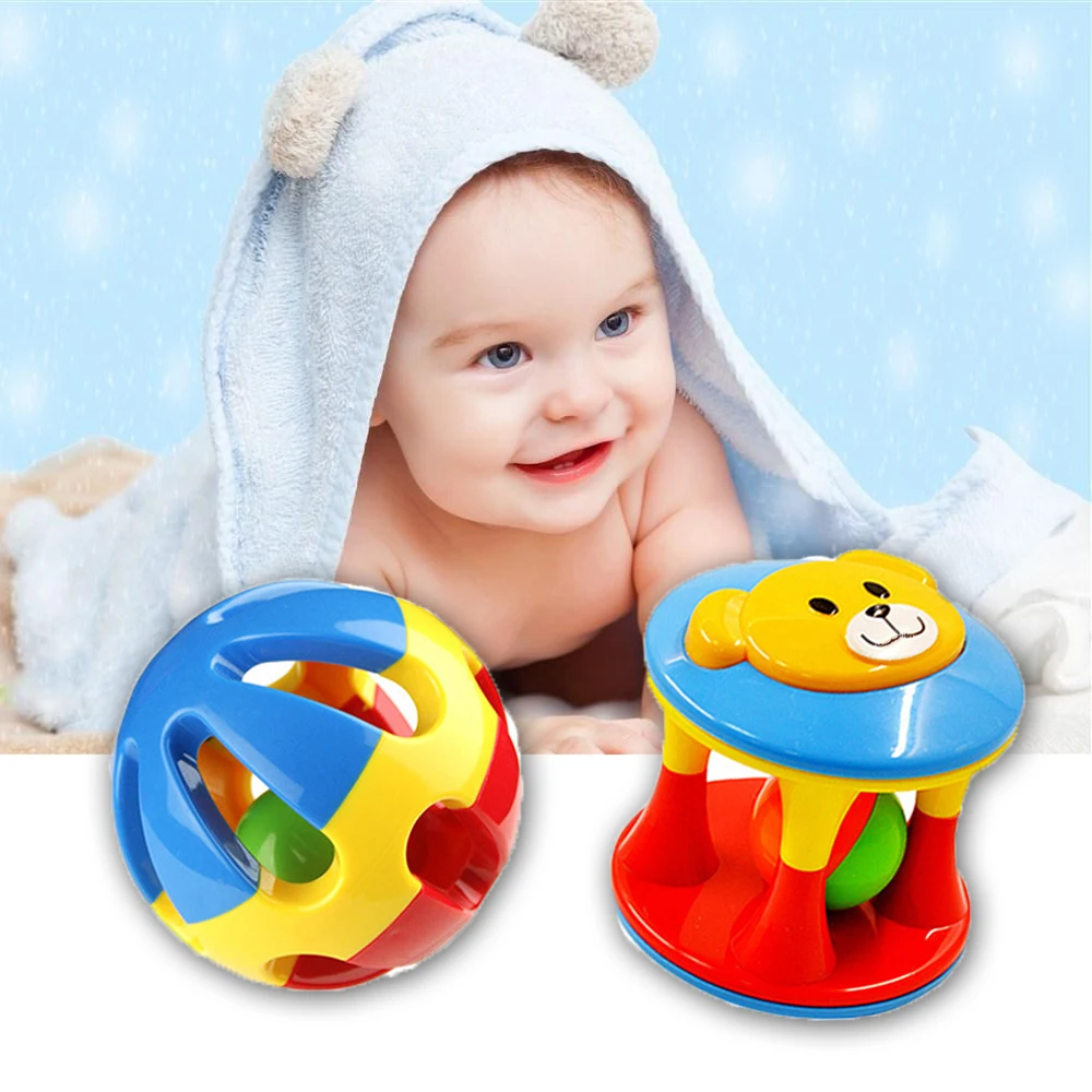 2 PCS/Set Lovely Funny Baby Rattles Plastic Music Novelty Hand Shake