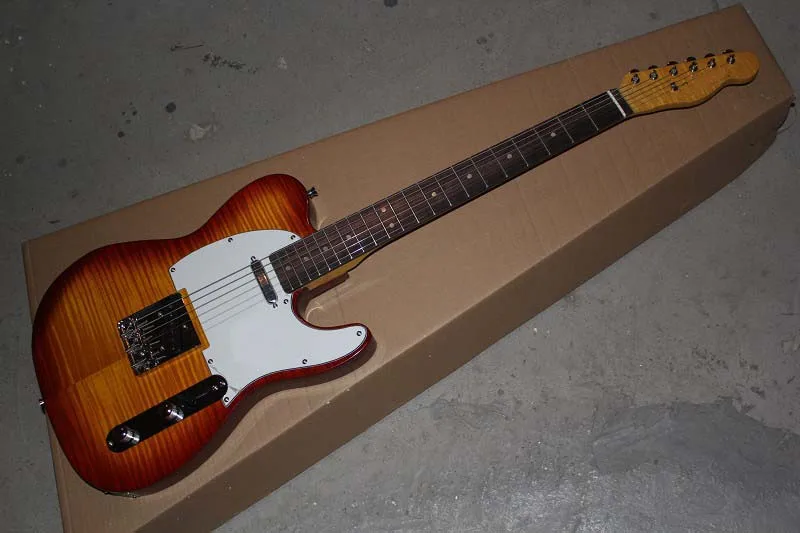 Высокое качество клен шеи American Винтаж ❢ Telecaster Custom Shop гитары Sunburst белый жемчуг