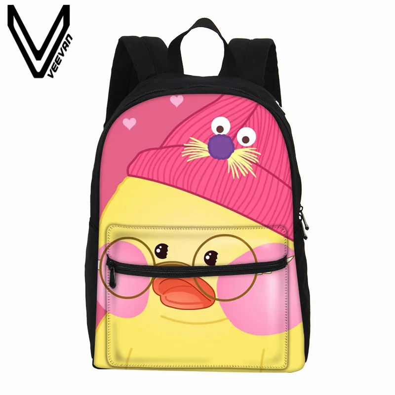

VEEVANV New Women Canvas Backpack Fashion Lalafanfan 3D Printing Backpack School Shoulder Bag Teenage Bookbag Children Backpacks