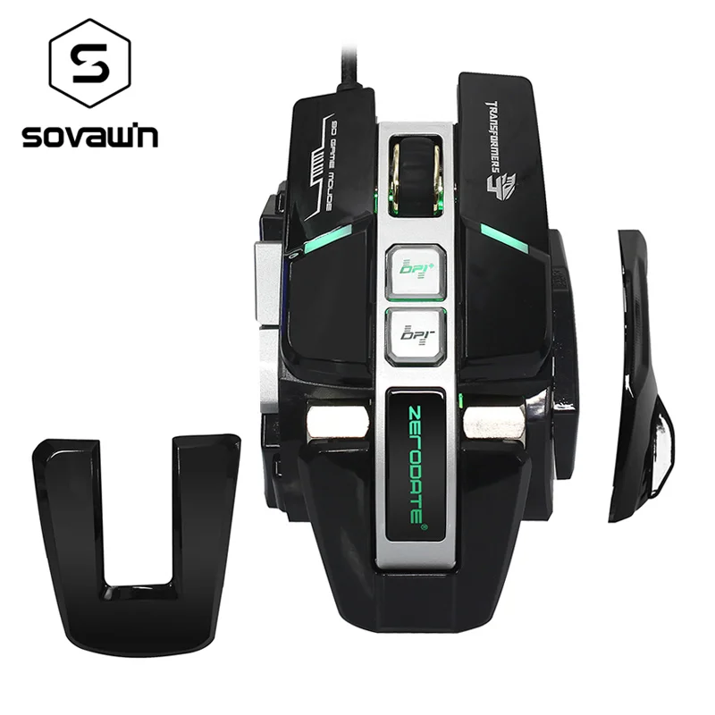 Wired Gaming Heavy Gamer Mouse Professional Macro Programming DIY Detachable Mouse RGB Backlit LED Computer PC Rechargeable Mice