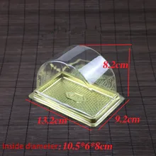 Пластик рулет упаковочная коробка для торта, кусочек торта упаковку, прозрачная пластиковая упаковка коробка с крышкой 50 шт