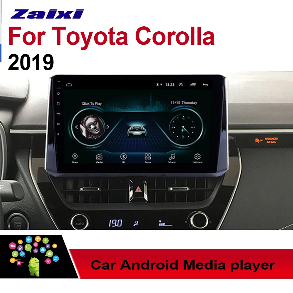 ZaiXi Android автомобильный мультимедийный плеер gps аудио Радио стерео для Toyota Corolla стиль навигация NAVI BT wifi HD