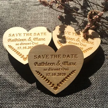 

save the date magnets Personalized wooden heart label engraved baby baptism love gift wooden wedding gift to guests souvenir