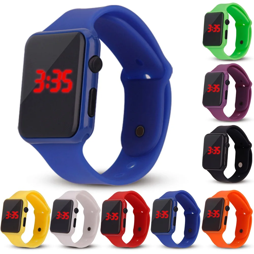 

Children 2019 Fashion Watch Colorful LED Boy Girl Electronic Student Sport Watches Kids Clock Digital Wristwatch Watch bayan kol