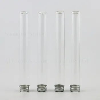 

Empty Transparent Clear Flask Glass Tubes Bottles Aluminum Screw Cap Bottle 45ml Cosmetic Makeup Sample Containers 500pcs