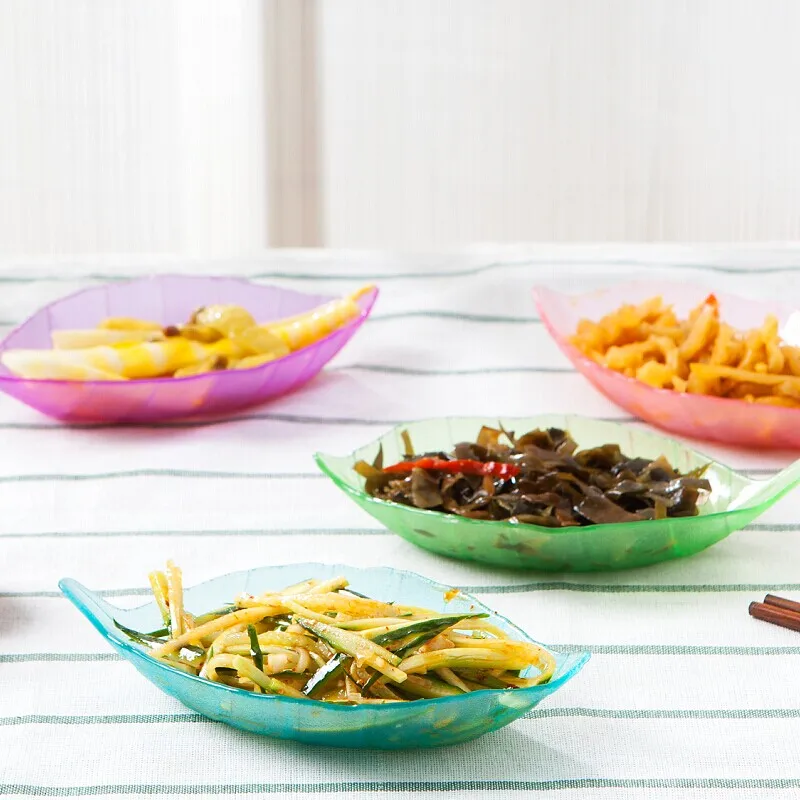 2016 Assiette Lunch Box Platos Leaves Small Plastic Dishes Flavored