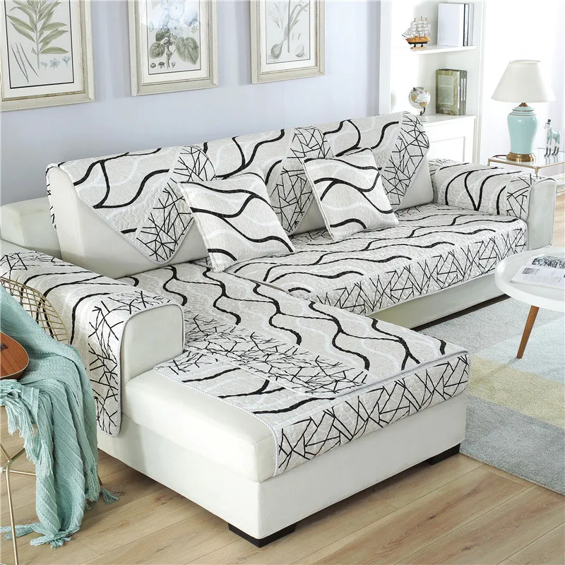 Sofa Cover роскошный жаккардовый диван для гостиной современный клетчатый угловой