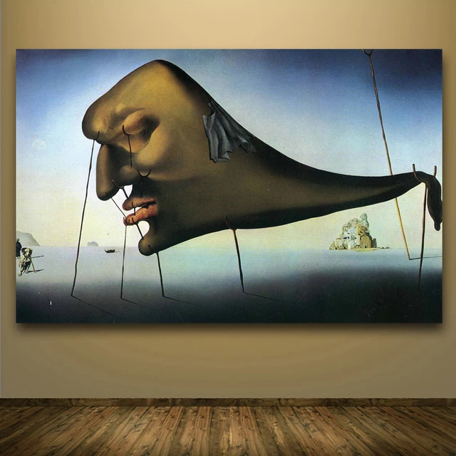 abstract face painting with blue blackground salvador dali artwork salvador dali painting