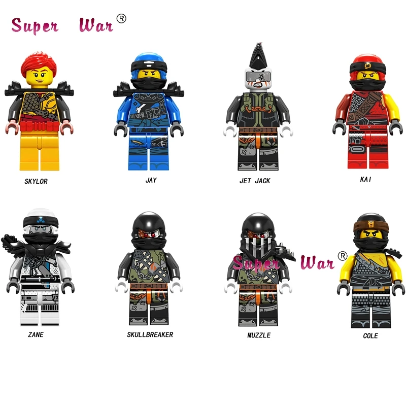 

Single Ninja Model Building Blocks Snake Skylor jay jetjack kai zane skullbreaker muzzle cole construction Toys for children