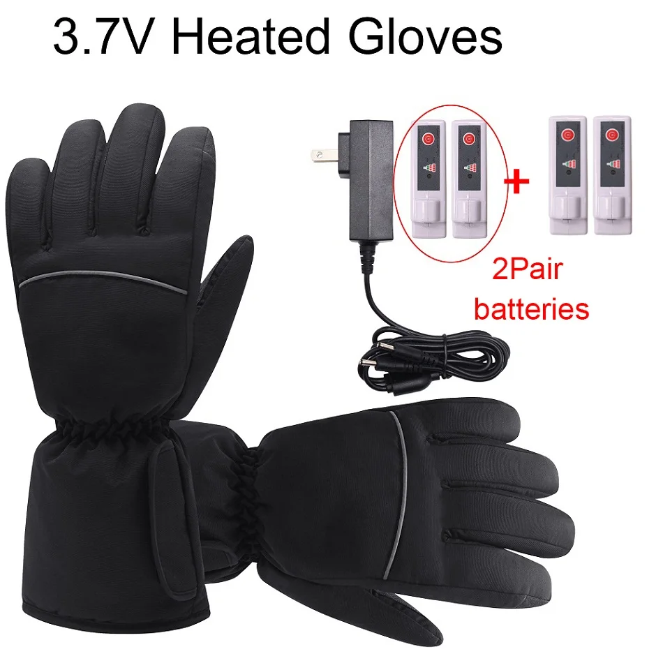 Дополнительные батареи-перчатки с подогревом с перезаряжаемой батареей с подогревом перчатки, 3,7 в водонепроницаемые велосипедные перчатки - Цвет: Heated Gloves