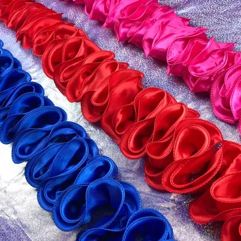 

2 Yards/10 Yards New Color 3D flower lace collar Fabric Sewing Applique DIY Ribbon Trim Bridal Dubai Guipure Decor