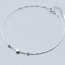 1 шт. 925-стерлингового серебра-сердца и бусы Цепочка ножной браслет регулируемый LS269