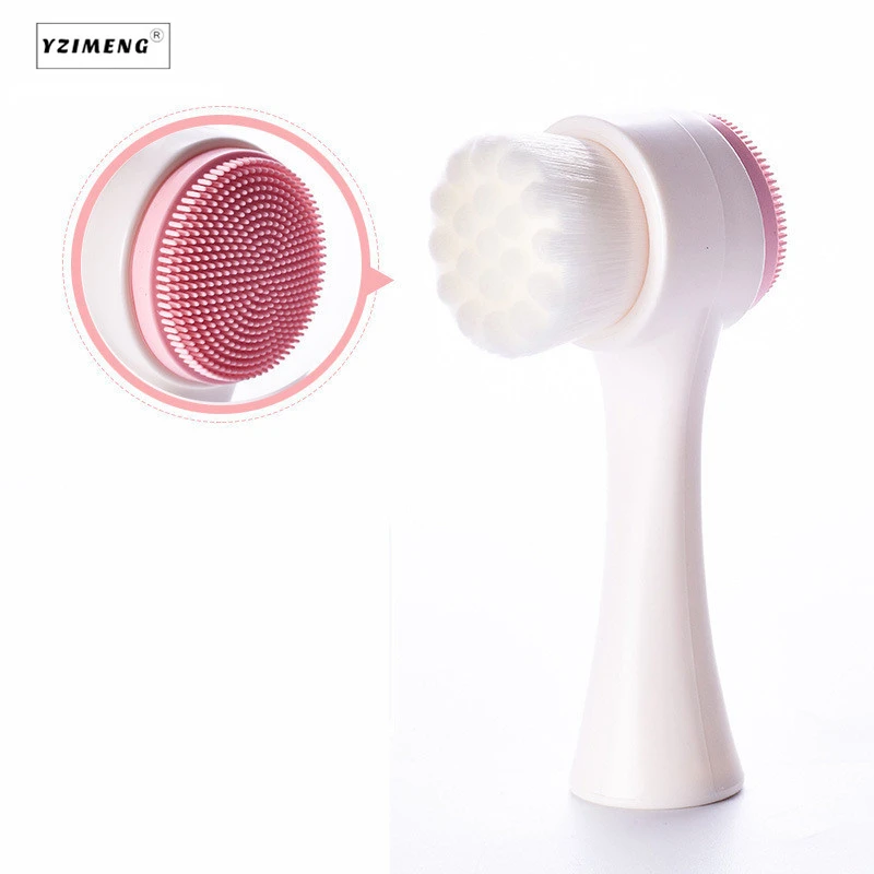 

Face Clean Brush Double Sides Multifunctional Silicone Facial Cleansing Brush Portable Size 3D Face Cleaning Massage Tool Kit