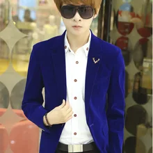 Мужской Блейзер, приталенный костюм, пиджак, черный, темно-синий бархат, весна-осень, верхняя одежда, пальто,, костюмы для мужчин