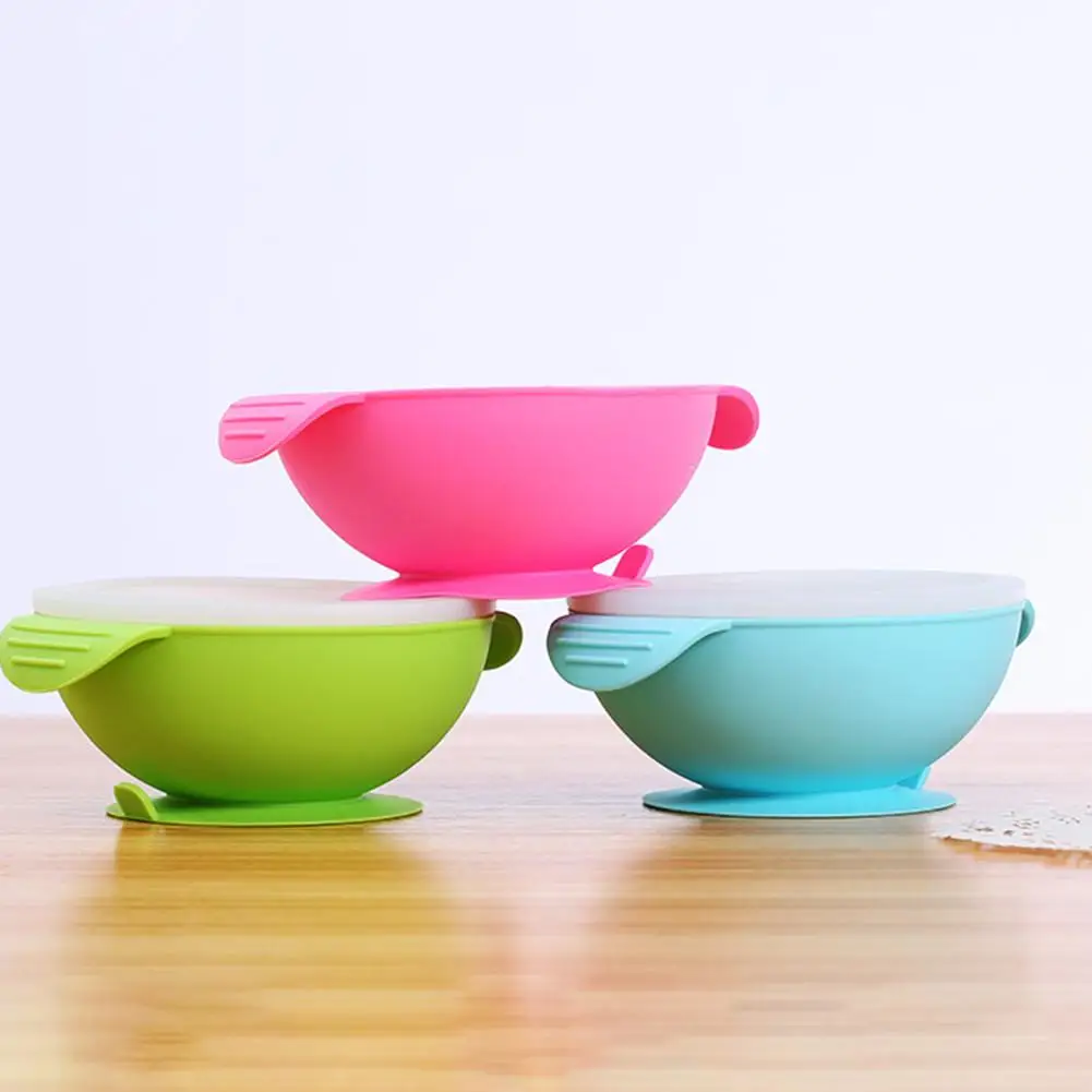 

Baby Sucker Bowl Children Baby Plate Silicone Bowl Silicone Feeding Food Plate Bowl Anti-fall Children's Integrated Plate