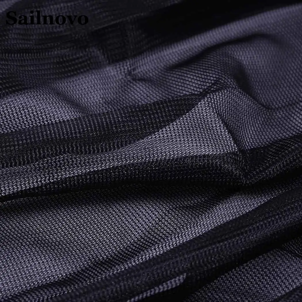 2PCS 114CM x 51CM Car Curtains High General Car Side Window Black Yarn