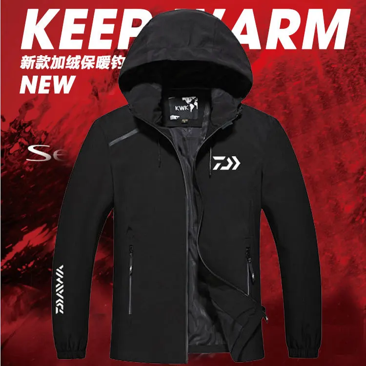 

New Men Autumn Winter Outdoor Soft Shell Fishing Jacket Fishing Suit Jacket Waterproof Warm Fleece Climbing Hiking Clothes