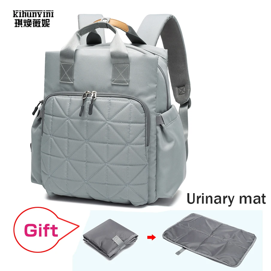 

KIHUN 2018 New Luxury Mummy Backpack Diamond Lattice Plaid Waterproof Maternity Diaper Bag Travel Mom Backpack Oxford Nappy Pack