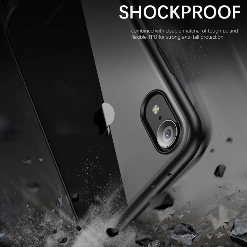 IPAKY Прозрачный чехол для телефона ударопрочный PC + TPU на афон айфон iphone SE 2 2020 7 8