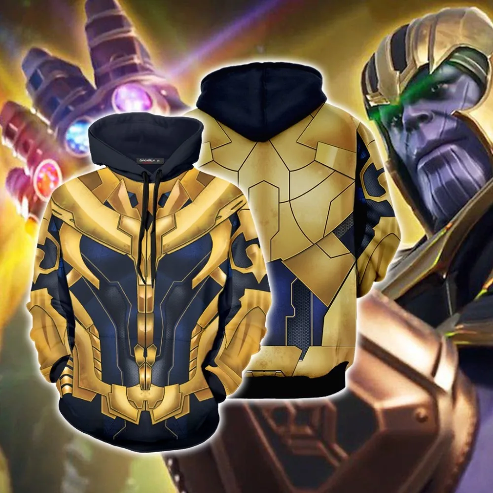 Avengers Endgame Cosplay Superhero Thanos Iron Man Thor Zipper Hoodies Quantum Realm Costumes Sweatshirt Jacket Superhero Hooded