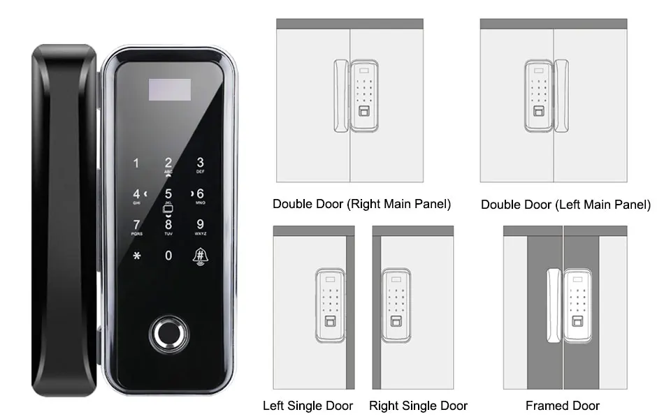 OULET Wood Doors Glass Door Lock Keyless With Touch Keypad For Office and Homes Smart Electronic Door Lock Electric
