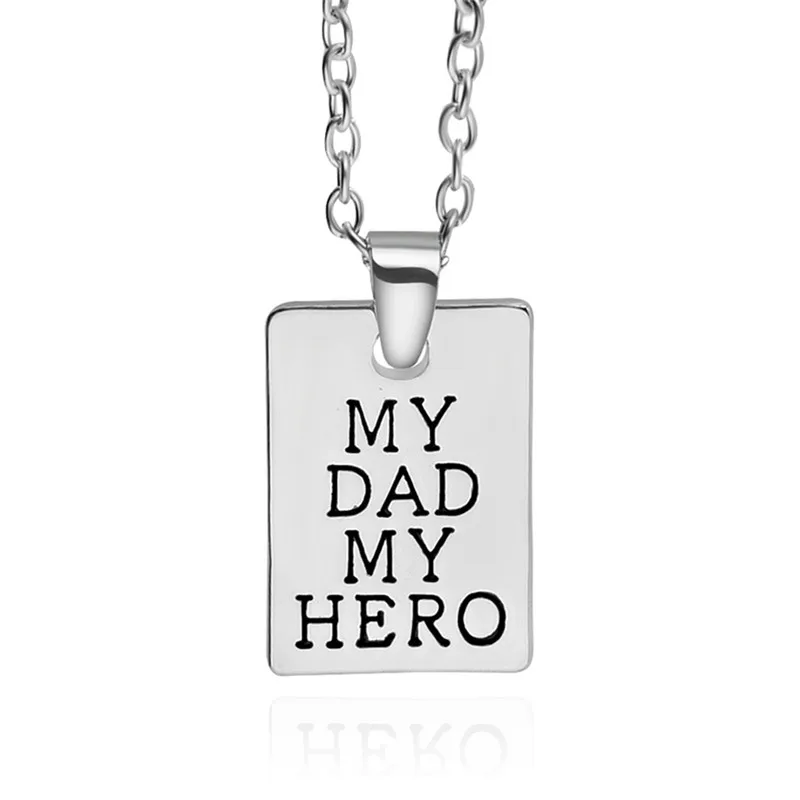 Buy Romad My Dad My Hero Father Pendants Necklace for Men Silver Letter Pattern